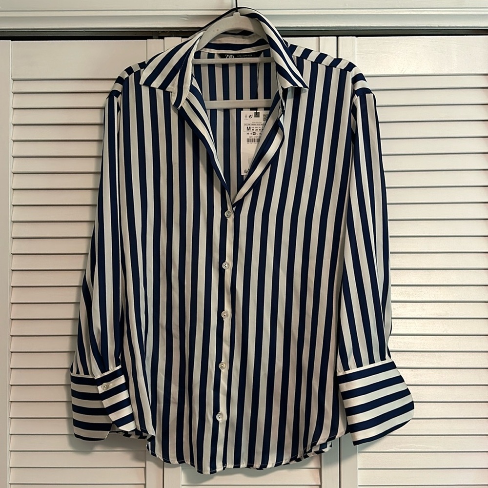 Zara Satin Button Down